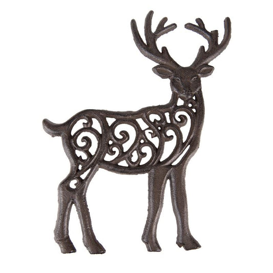 Vintage Deer Trivet – Elegant Cast Iron Hot Plate 8x9.6 in (20х24х2 cm)