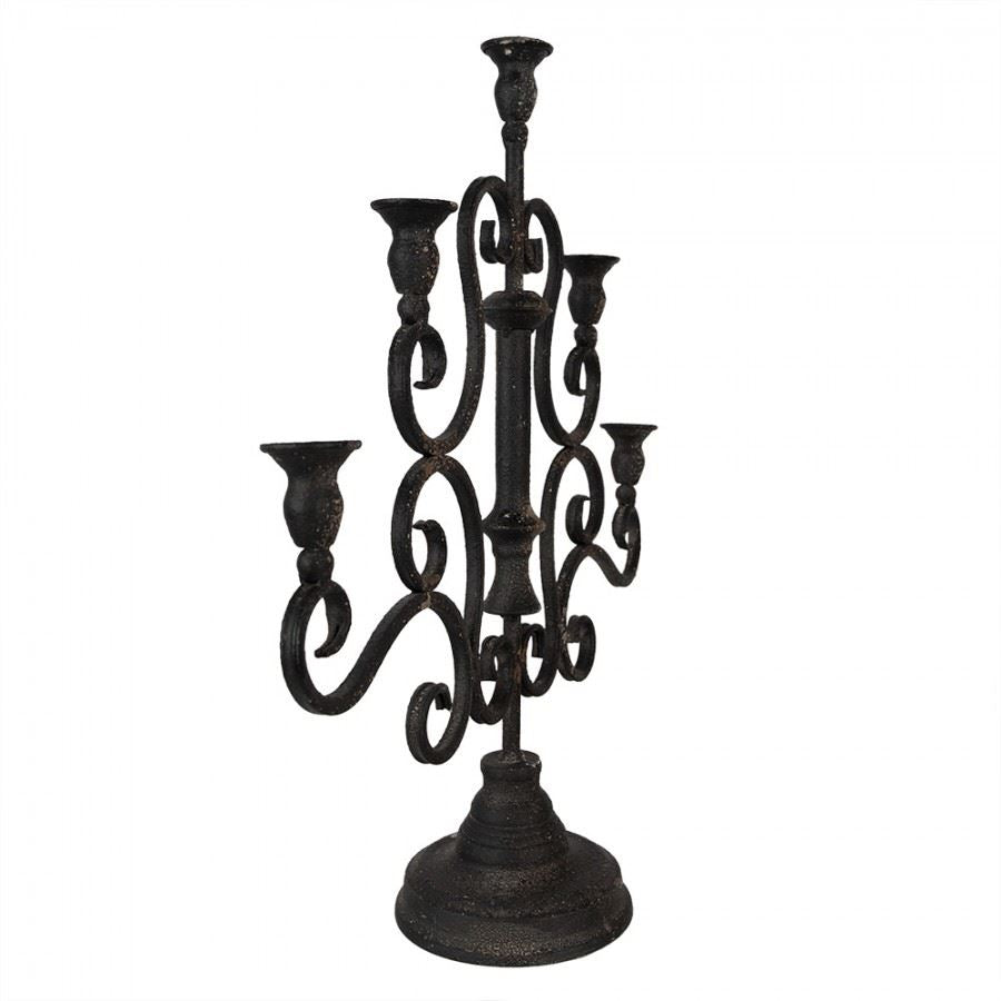 Vintage Iron Scrollwork Candelabra 18.4x5.6x19.6 in (46х14х49 cm)