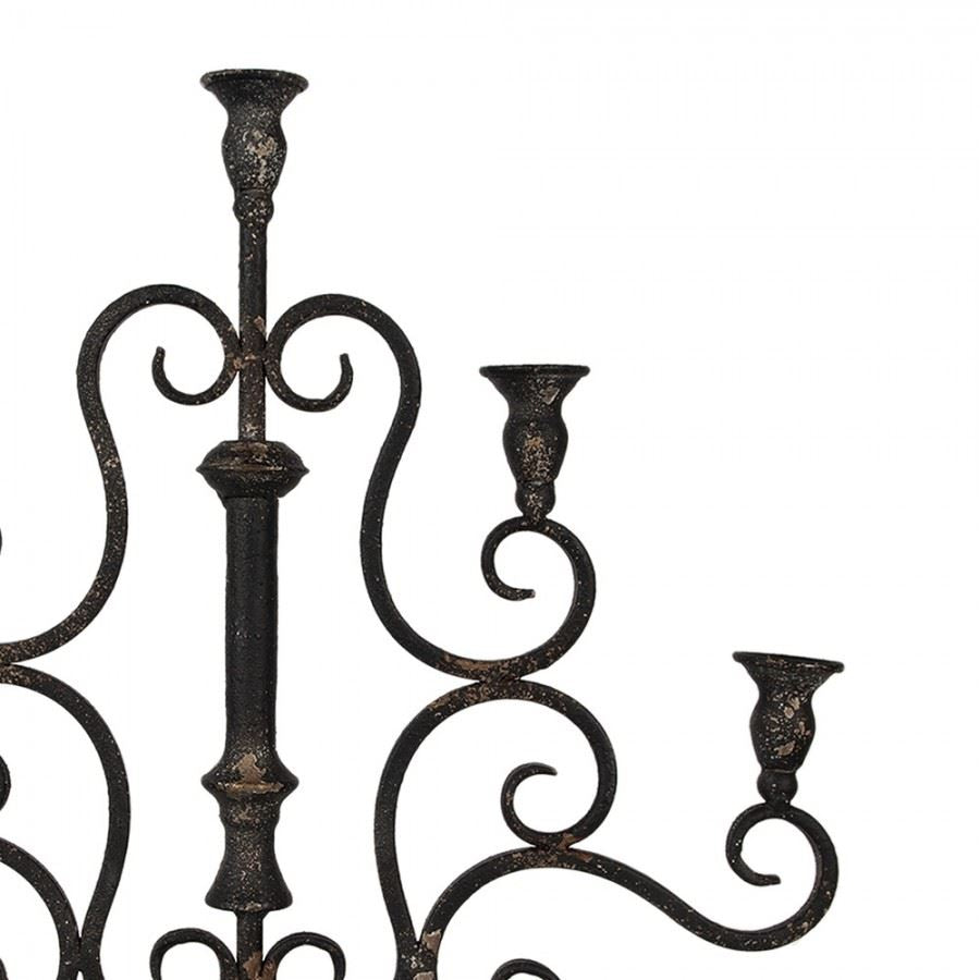 Vintage Iron Scrollwork Candelabra 18.4x5.6x19.6 in (46х14х49 cm)