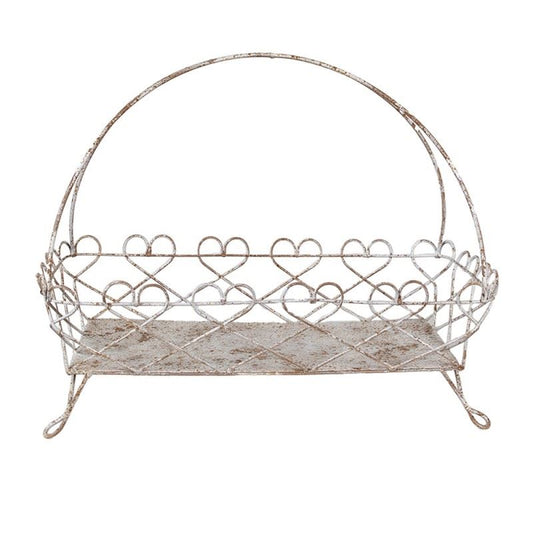 Vintage Metal Plant Stand – Shabby Chic Flower Pot Table