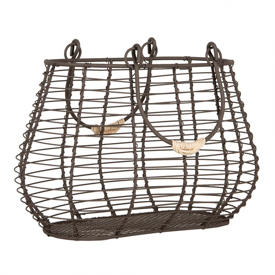 Vintage French Market Metal Basket, 10х6.4х11.2 in (25*16*17/28 cm)