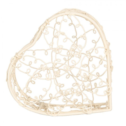 French Vintage Heart Basket,  4x4x2.4 in (10*10*6 cm)