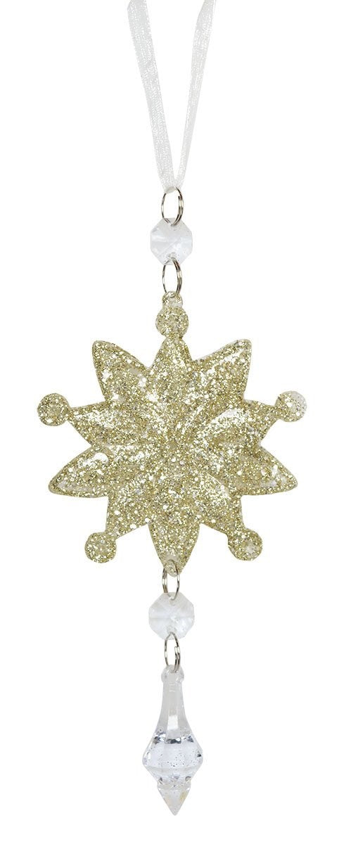 New Year's decoration Snowflake Golden Pendant, 7.5*18 cm, 7024 New Year's decoration Snowflake, 7.5*18 cm, 7024