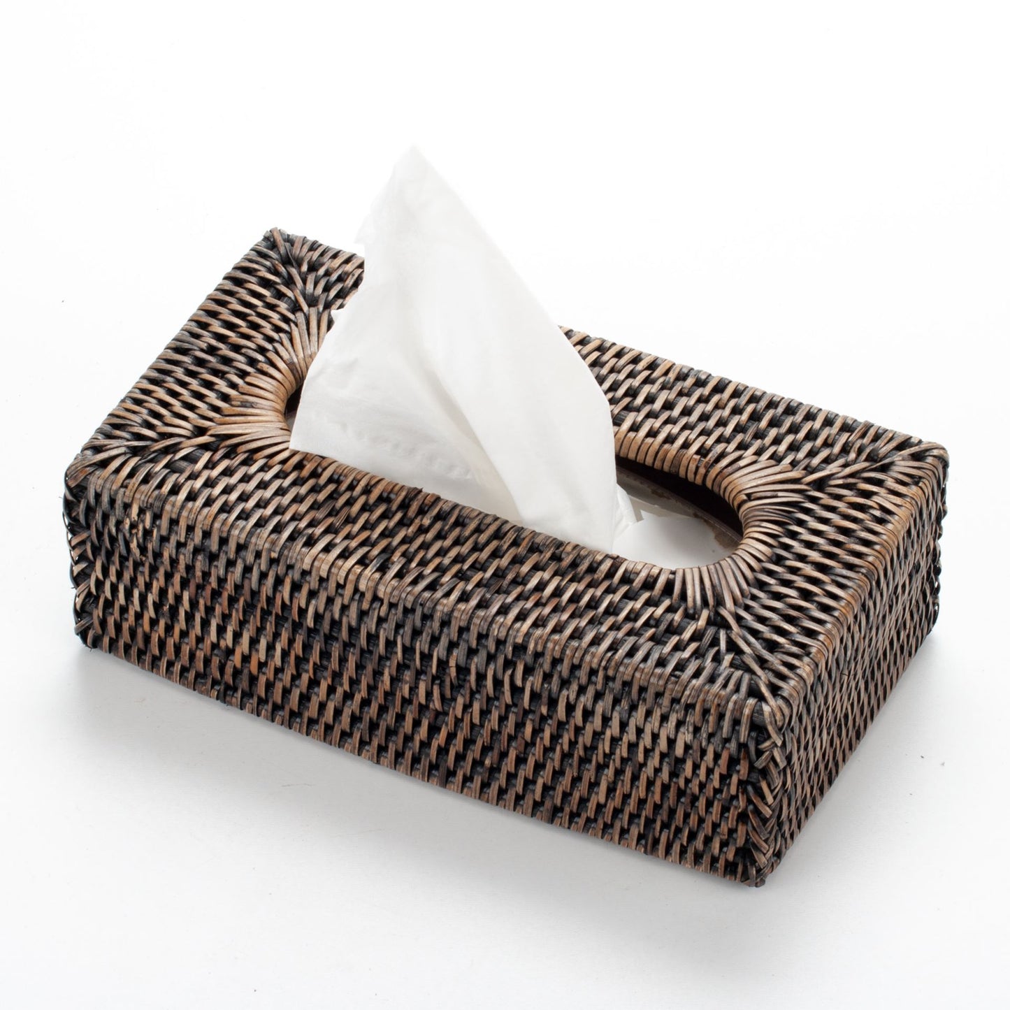 Handwoven Rattan Napkin Holder - Natural Basket for Kitchen & Dining Table, Boho Farmhouse Decor