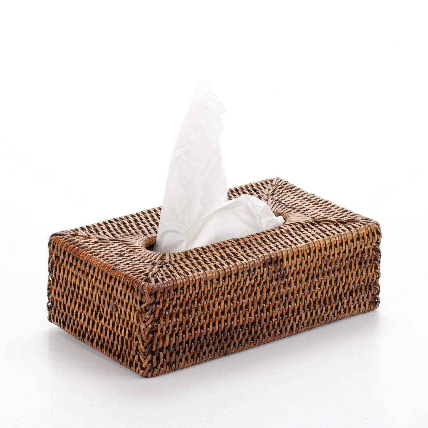 Handwoven Rattan Napkin Holder - Natural Basket for Kitchen & Dining Table, Boho Farmhouse Decor