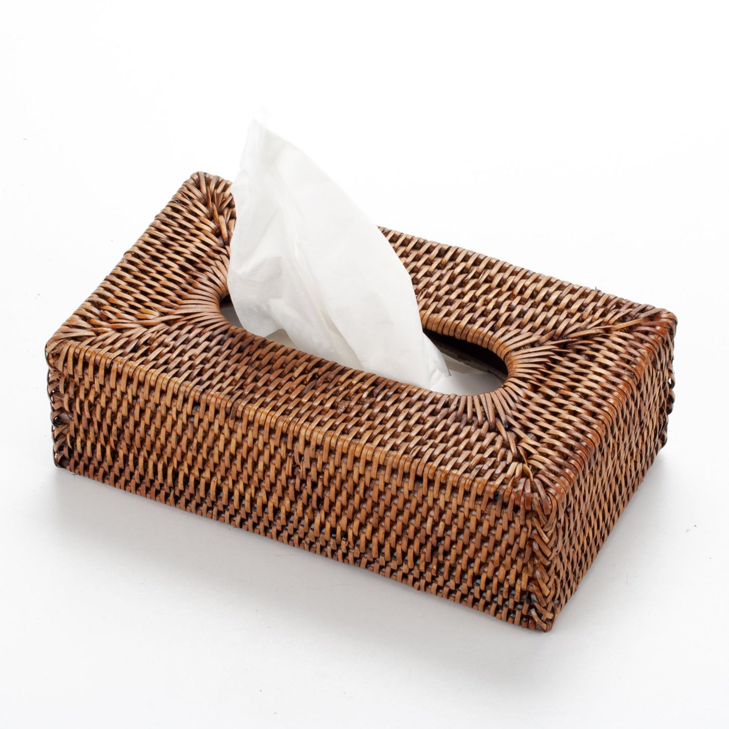 Handwoven Rattan Napkin Holder - Natural Basket for Kitchen & Dining Table, Boho Farmhouse Decor