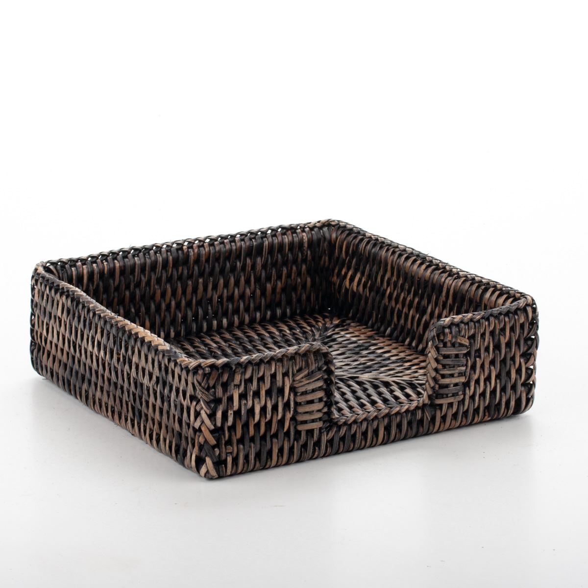 Handwoven Rattan Napkin Holder – Boho Table Decor, Natural Wicker Square Basket for Kitchen or Dining Table, Eco-Friendly Farmhouse Style