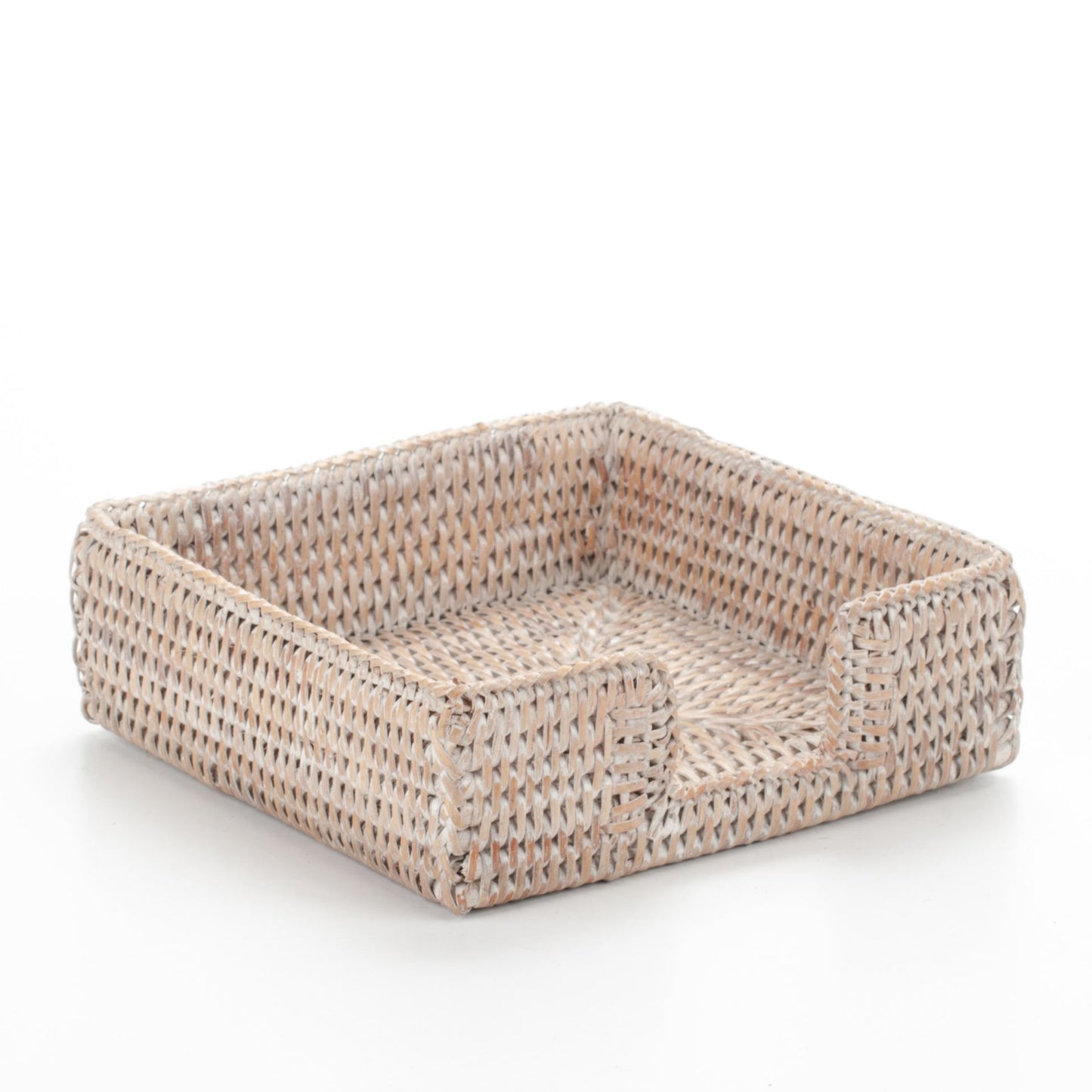 Handwoven Rattan Napkin Holder – Boho Table Decor, Natural Wicker Square Basket for Kitchen or Dining Table, Eco-Friendly Farmhouse Style