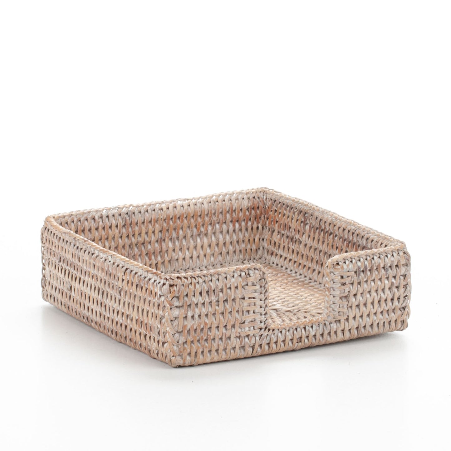 Handwoven Rattan Napkin Holder – Boho Table Decor, Natural Wicker Square Basket for Kitchen or Dining Table, Eco-Friendly Farmhouse Style