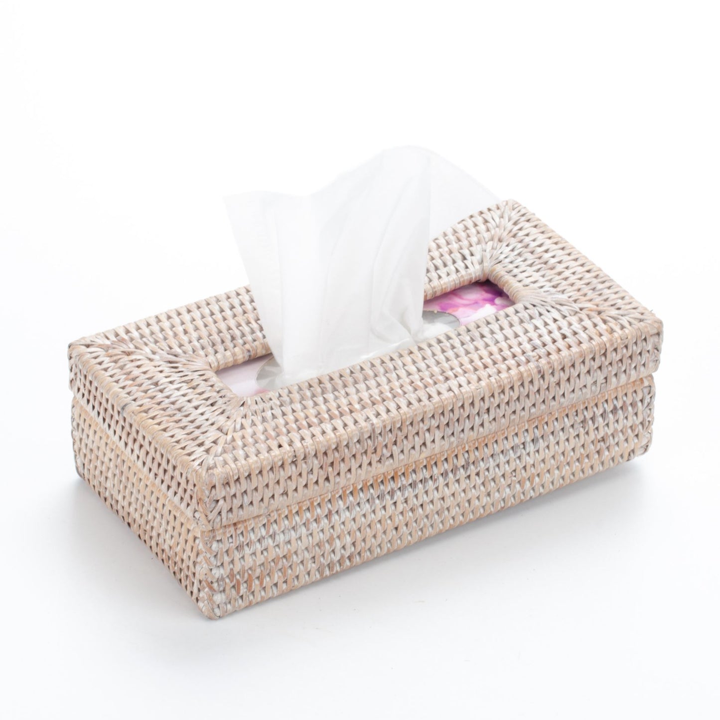 Handwoven Rattan Napkin Holder - Natural Basket for Kitchen & Dining Table, Boho Farmhouse Decor