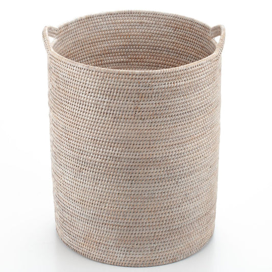 Laundry Basket with Handles Woven from Rattan, 40*50/55 cm, 71017-white