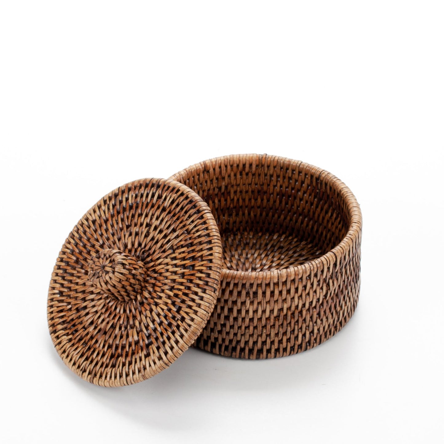 Multifunctional Wicker Storage Box, Rattan Weaving, 15x8 cm, 71020-brown