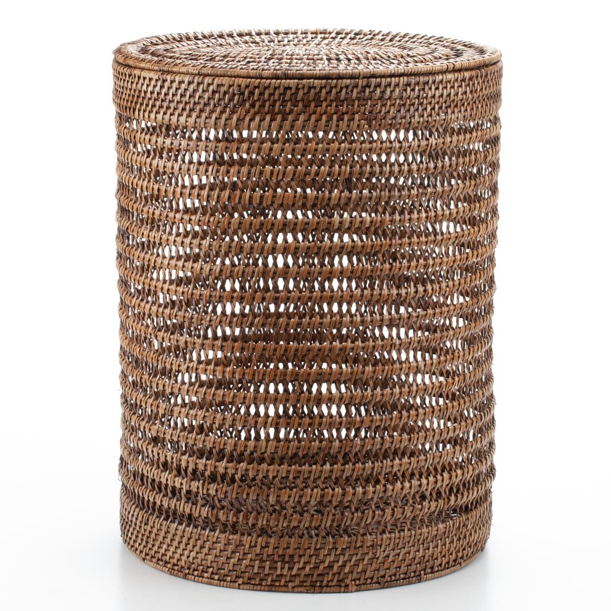 Wicker Laundry Basket with Lid Made of Rattan, 38*50 cm, 71046-brown