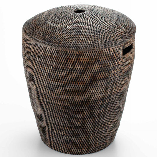 Wicker Laundry Basket with Lid Made of Rattan, 45*55 cm, 71048-brown