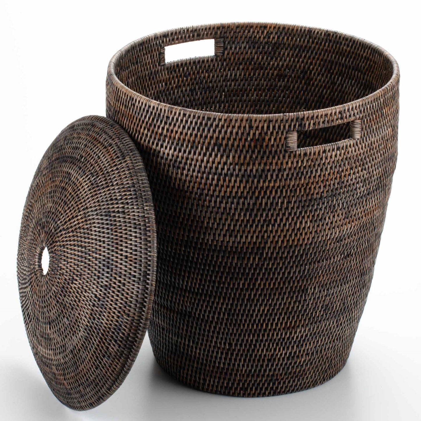 Wicker Laundry Basket with Lid Made of Rattan, 45*55 cm, 71048-brown