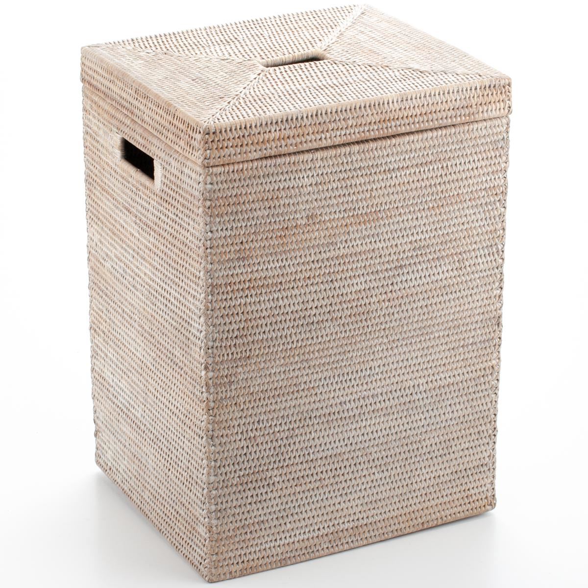 Helen Wicker Laundry Basket with Lid Made of Rattan, 40*35*57 cm, 71050-white