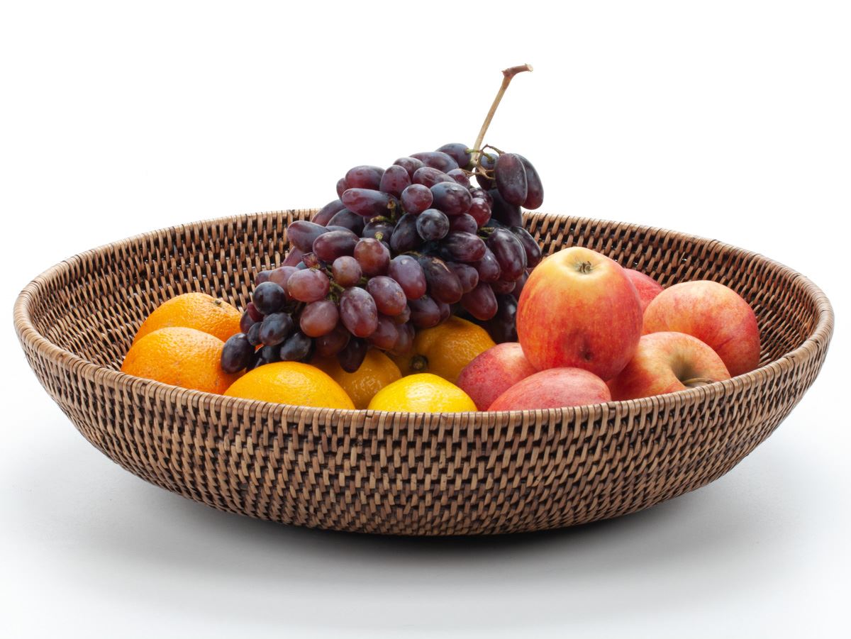 Woven Fruit Bowl Made of Natural Rattan, 45*10 cm, 71060-brown