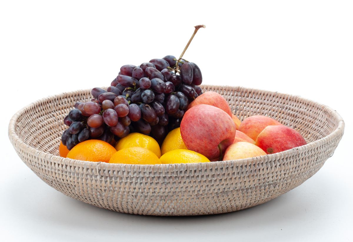 Wicker Fruit Bowl Made of Natural Rattan, 45*10 cm, 71060-white
