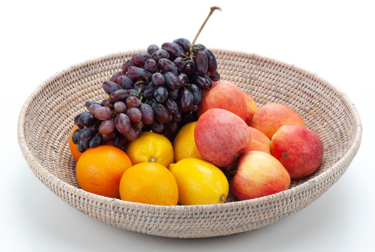 Wicker Fruit Bowl Made of Natural Rattan, 45*10 cm, 71060-white