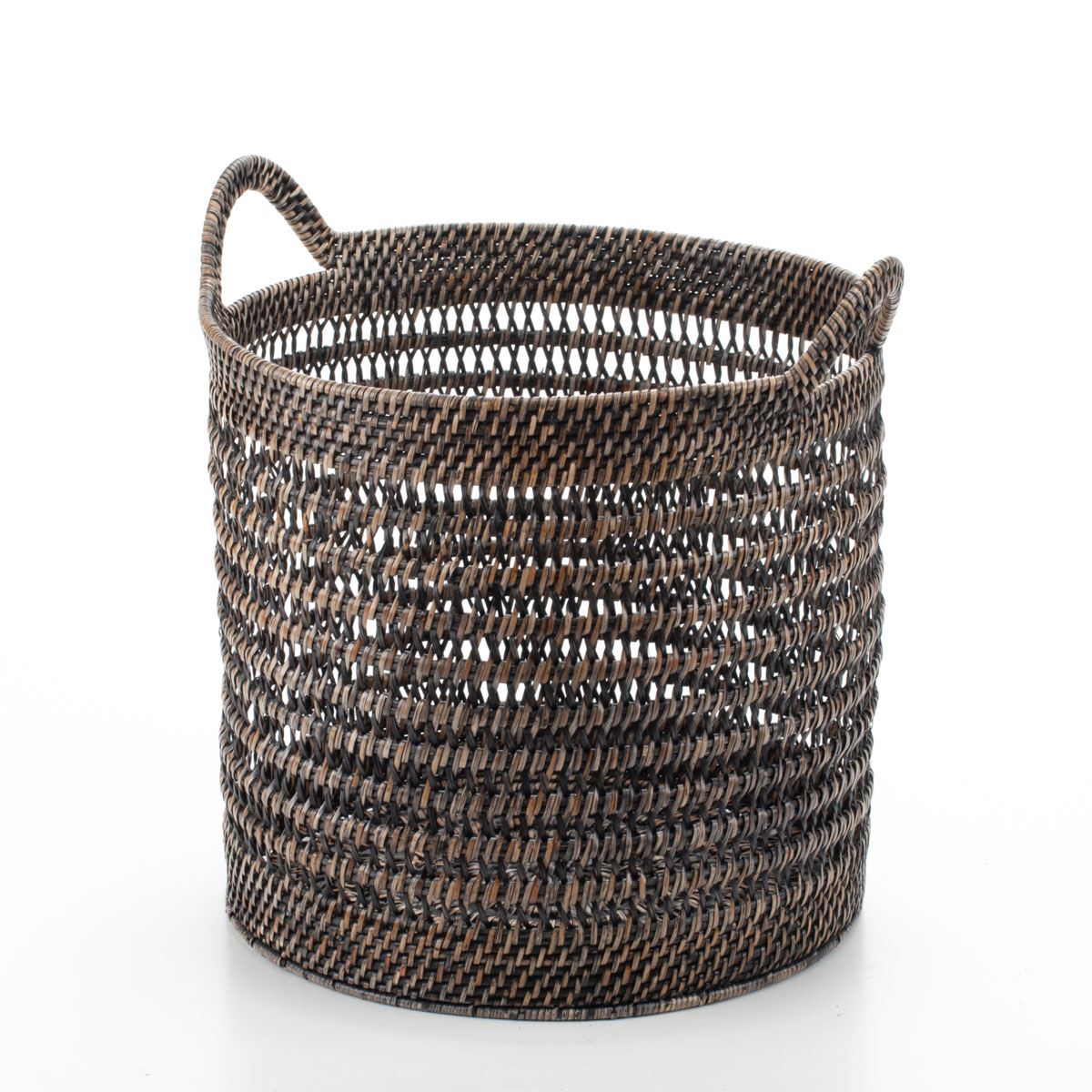 Woven Storage Basket for Children's Toys and Household Items, Made of Natural Rattan, 35*35/40 cm, 71069-black