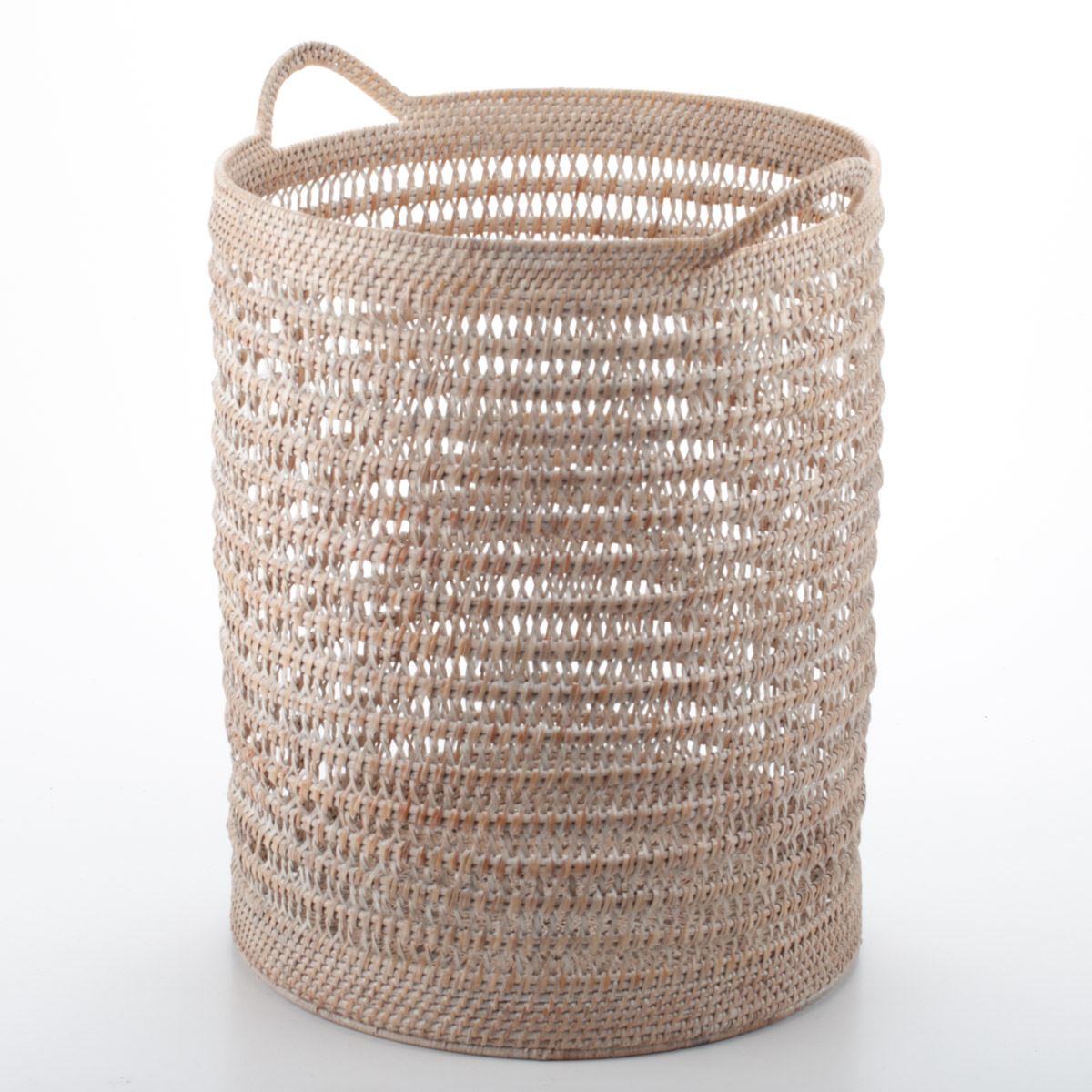 Braided Storage Basket for Children's Toys and Household Items, Made of Natural Rattan, 40*50/55 cm, 71070-white