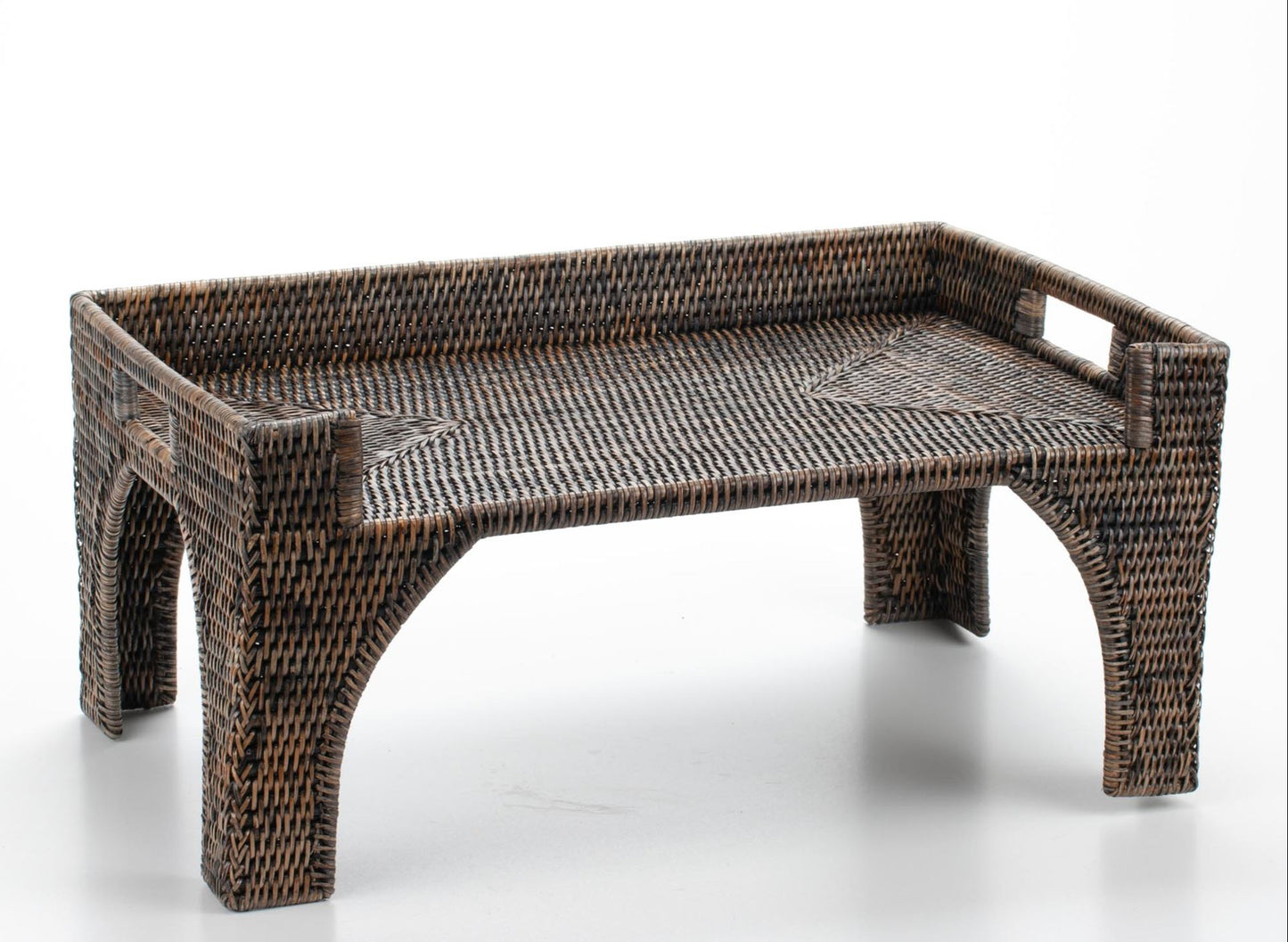 Handwoven Rattan Bed Tray Table with Legs | Breakfast in Bed Serving Tray | Boho Woven Tray with Handles | Laptop Stand