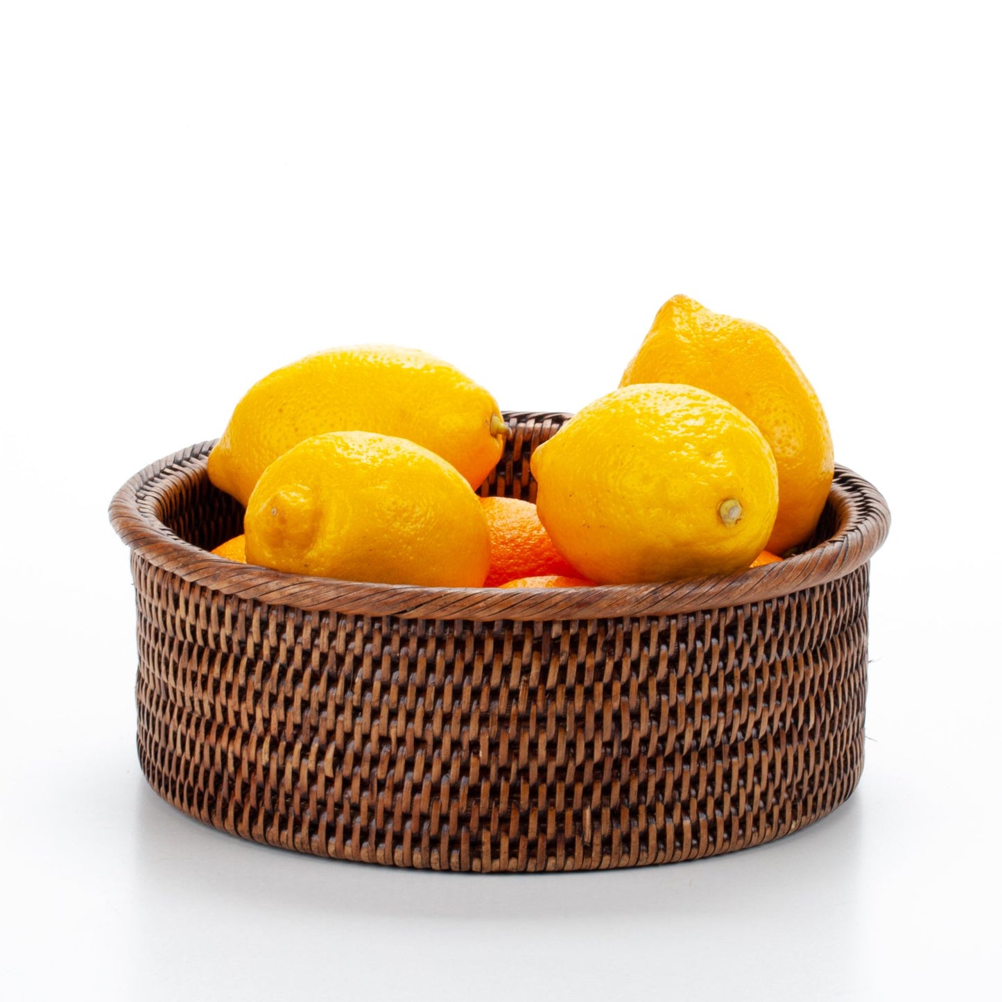 Handwoven Rattan Round Serving Bowl | Boho Natural Wicker Fruit Basket | Decorative Kitchen Storage Tray