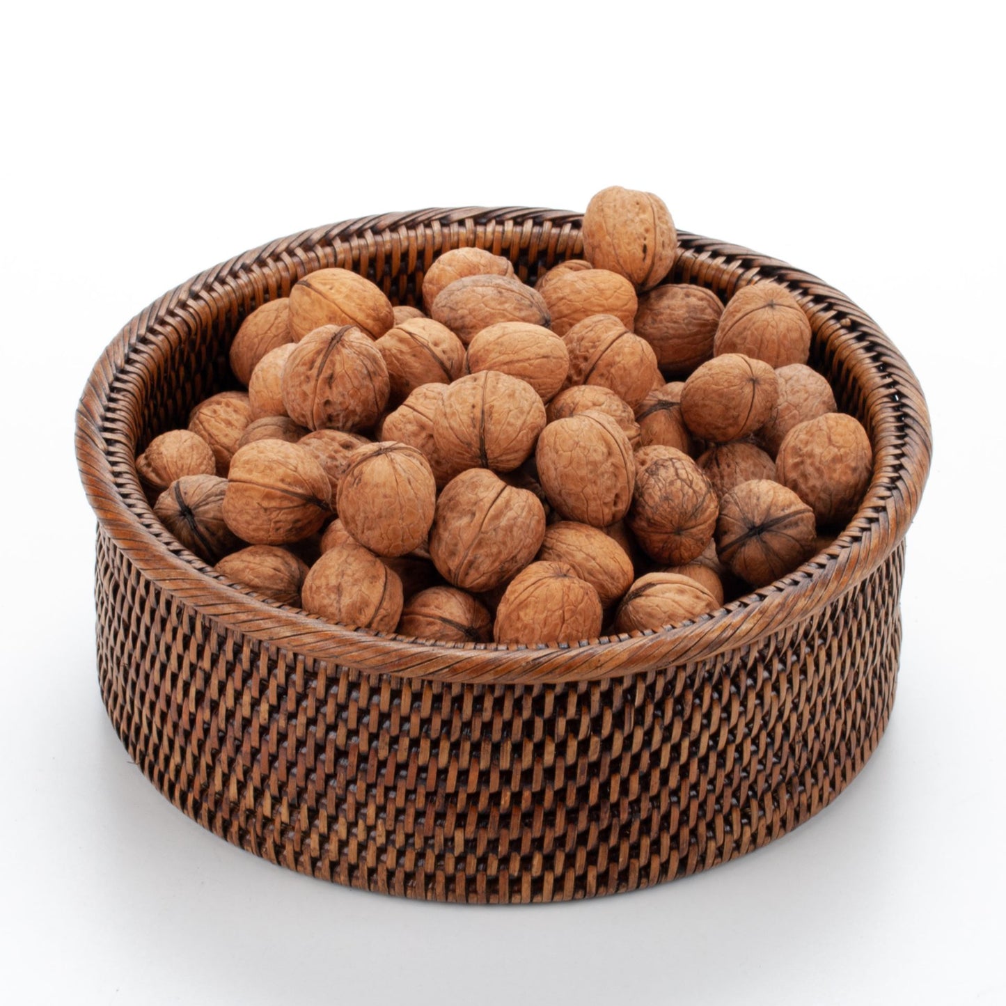 Handwoven Rattan Round Serving Bowl | Boho Natural Wicker Fruit Basket | Decorative Kitchen Storage Tray