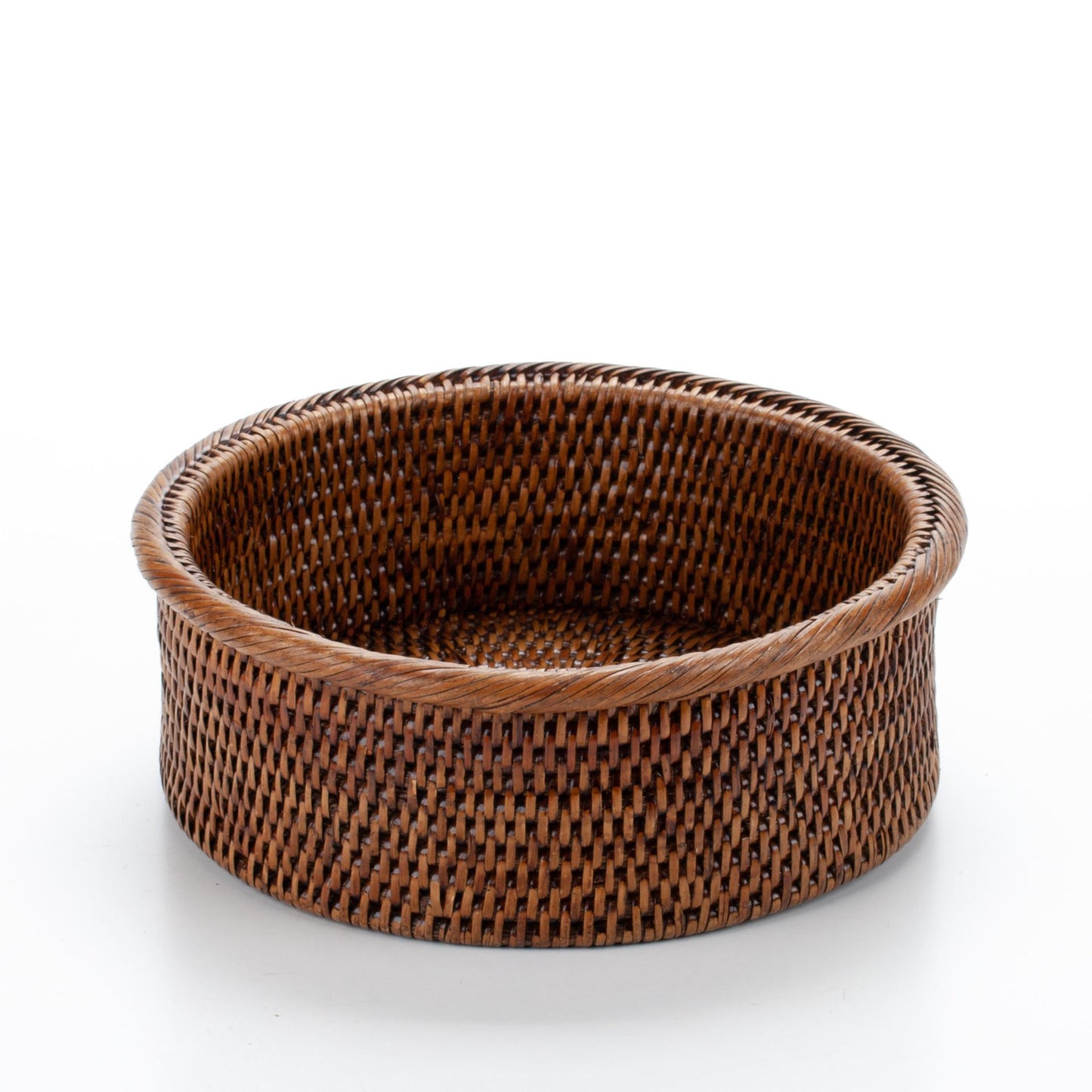 Handwoven Rattan Round Serving Bowl | Boho Natural Wicker Fruit Basket | Decorative Kitchen Storage Tray
