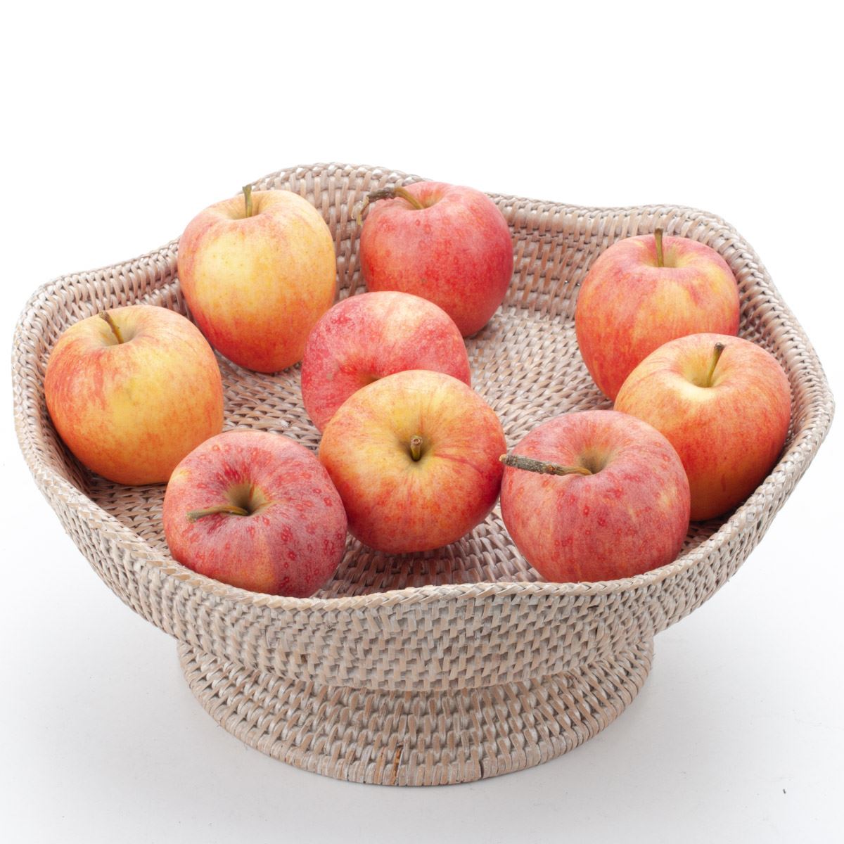 Wicker Fruit Bowl on a Stand Made of Natural Rattan, 34*16 cm, 71086-white