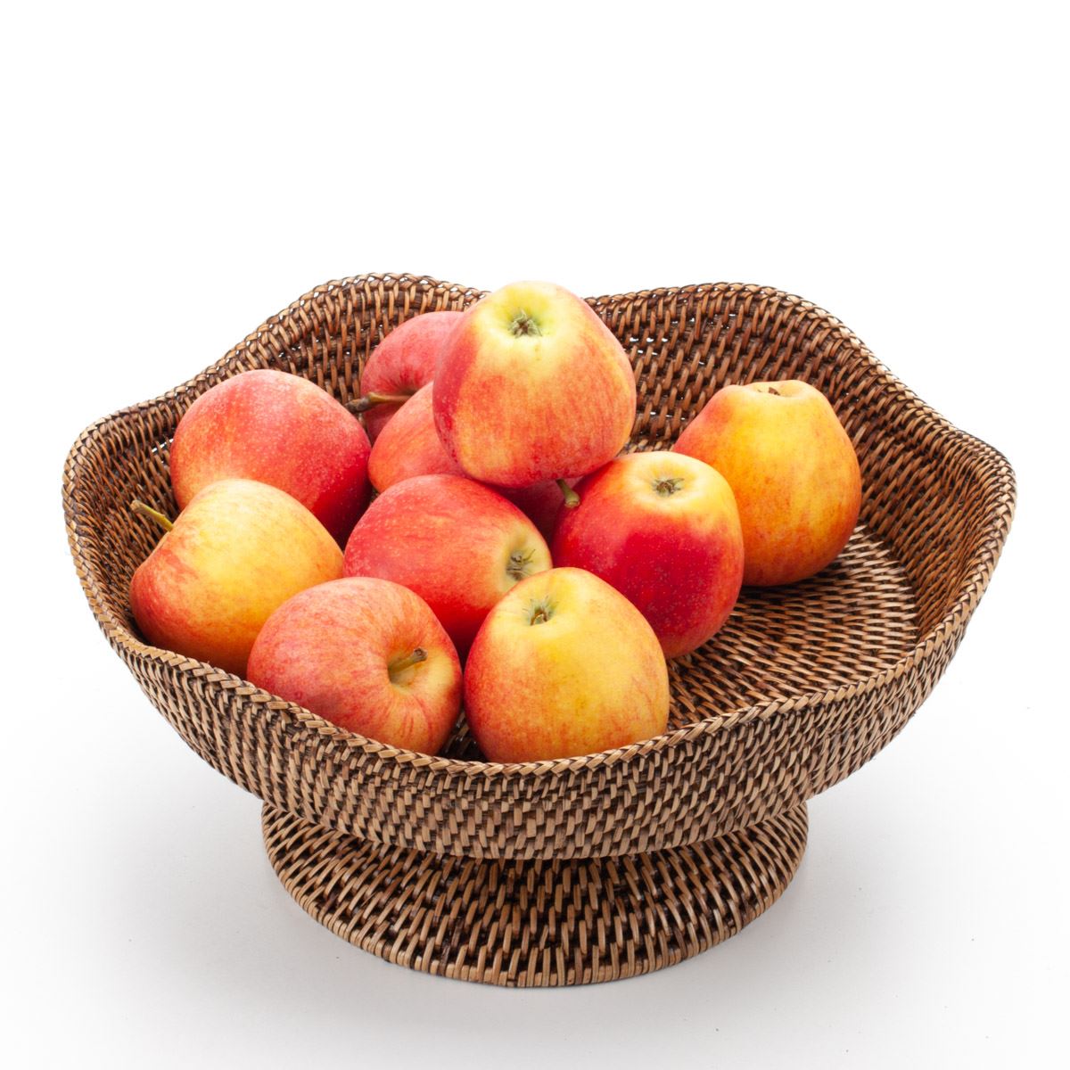 Wicker Fruit Stand on Pedestal Made of Natural Rattan, 34*16 cm, 71086-brown