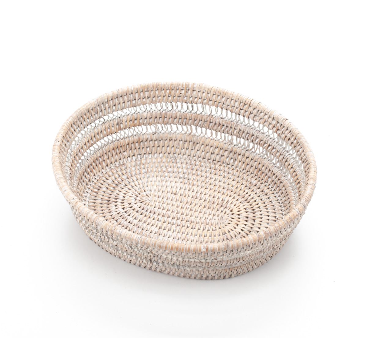 Handwoven Breadbasket Made of Natural Rattan, 29*24*9 cm, 71088-white