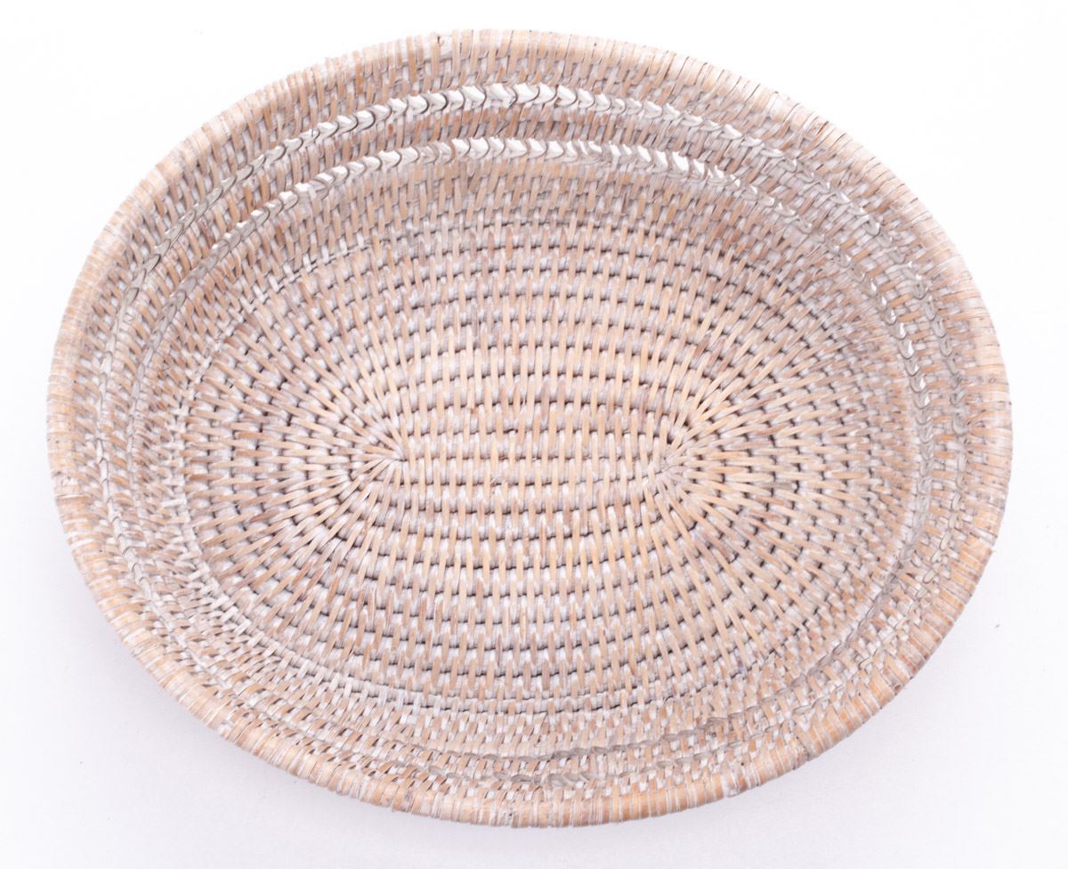 Handwoven Breadbasket Made of Natural Rattan, 29*24*9 cm, 71088-white