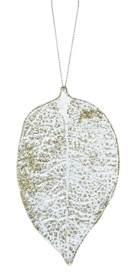 New Year's decoration Leaf, metal, 14*8 cm, 7129 New Year's decoration, 7129