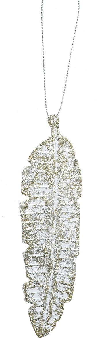 New Year's decoration Leaf, metal, 13*3 cm, 7136 New Year's decoration, 7136