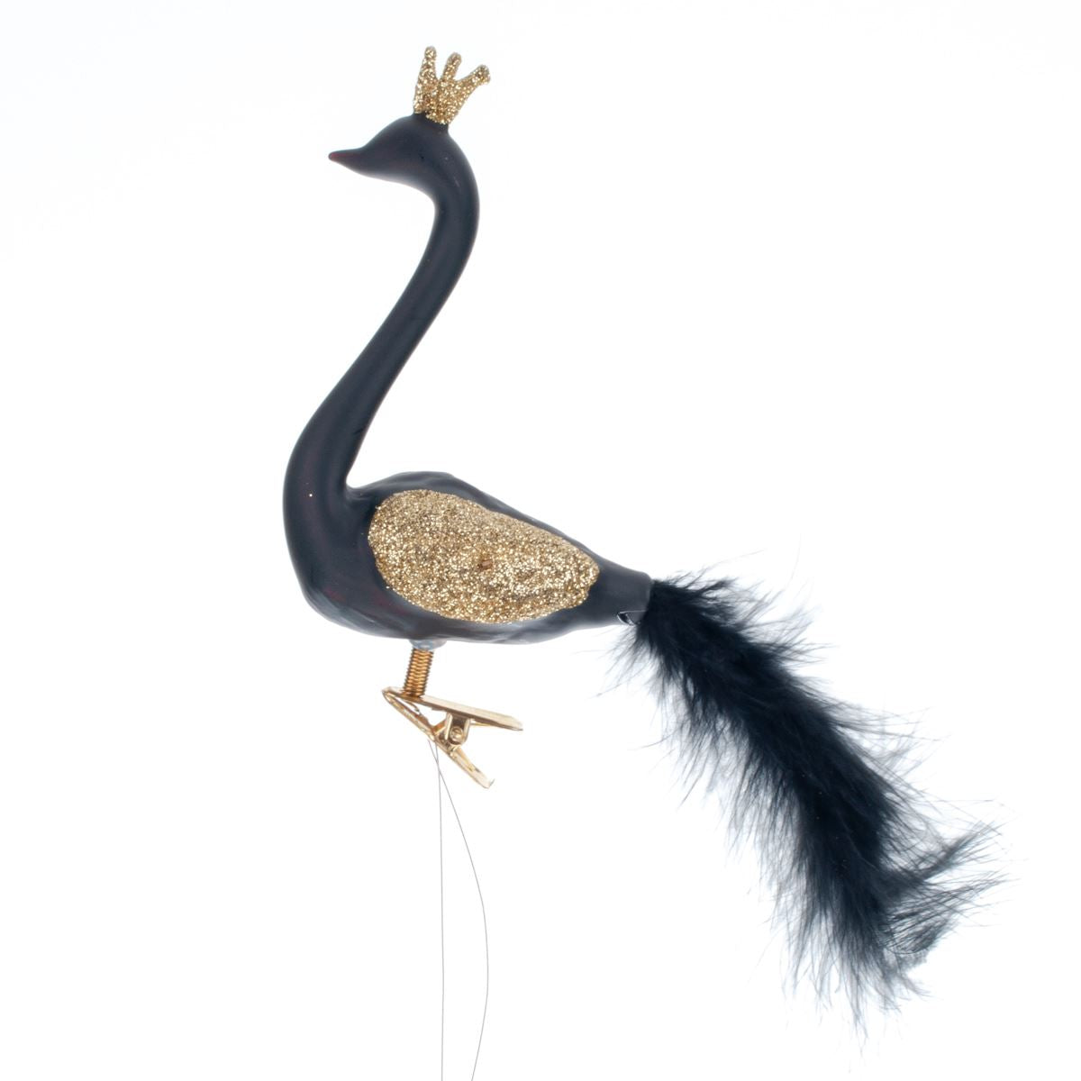 New Year decoration Swan in a crown, blue with gold, 11*5*13 cm, 7688 New Year decoration, 7688