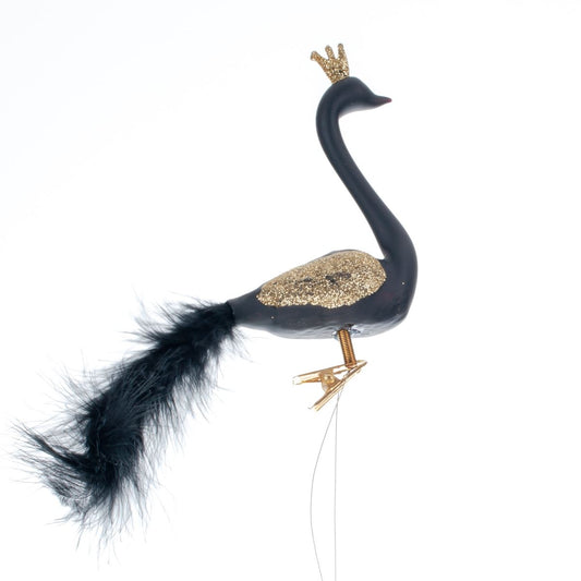 New Year decoration Swan in a crown, blue with gold, 11*5*13 cm, 7688 New Year decoration, 7688