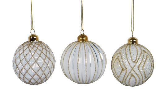 Christmas Ornament Ball, Assorted, Glass, 8 cm, 7841