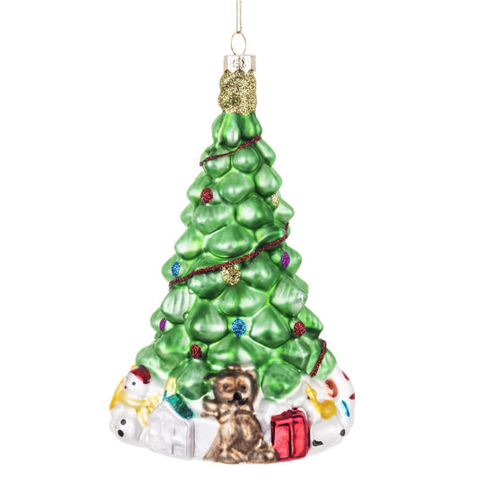 Large glass Christmas tree decoration, 9*9*17 cm, 140783 New Year decoration, 17*9*9 cm, 140783