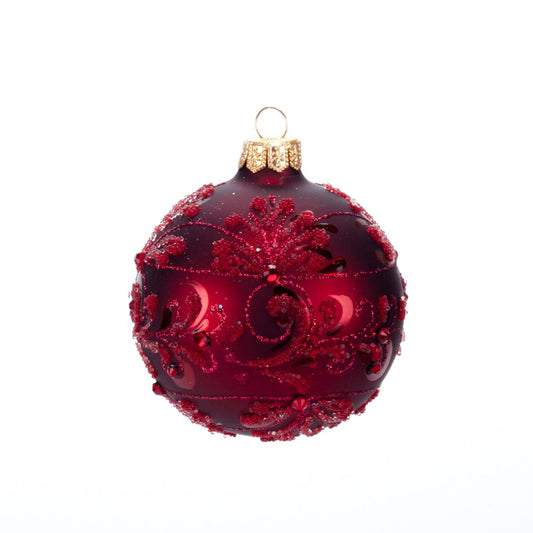 Glass ball for the Christmas tree, 8 cm, A80472M New Year's decoration Ball, 8 cm, A80472M
