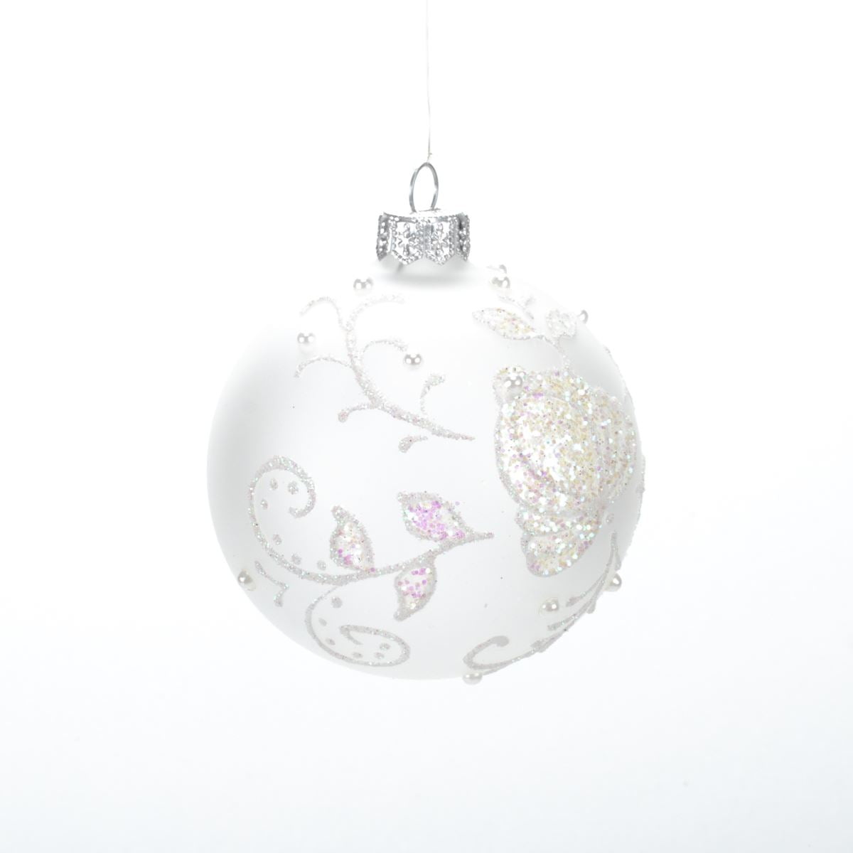 Glass ball for the Christmas tree, 8 cm, AG80219M New Year's decoration Ball, 8 cm, AG80219M