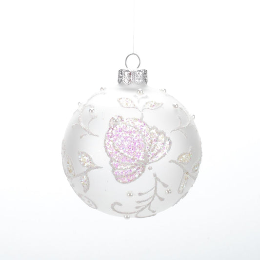 Glass ball for the Christmas tree, 8 cm, AG80219M New Year's decoration Ball, 8 cm, AG80219M