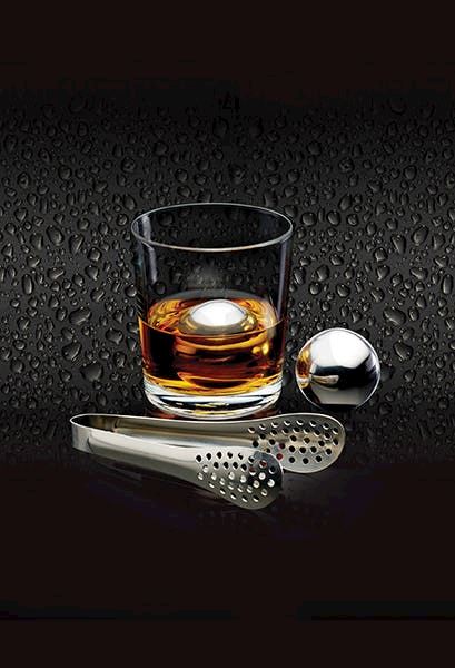 Stainless Steel Ice Balls Set - Premium Drink Chillers with Tongs