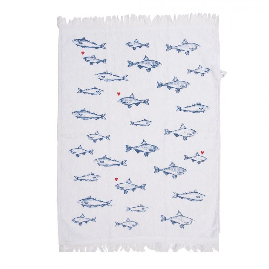 Fish Print Hand Towel, 40*66 cm