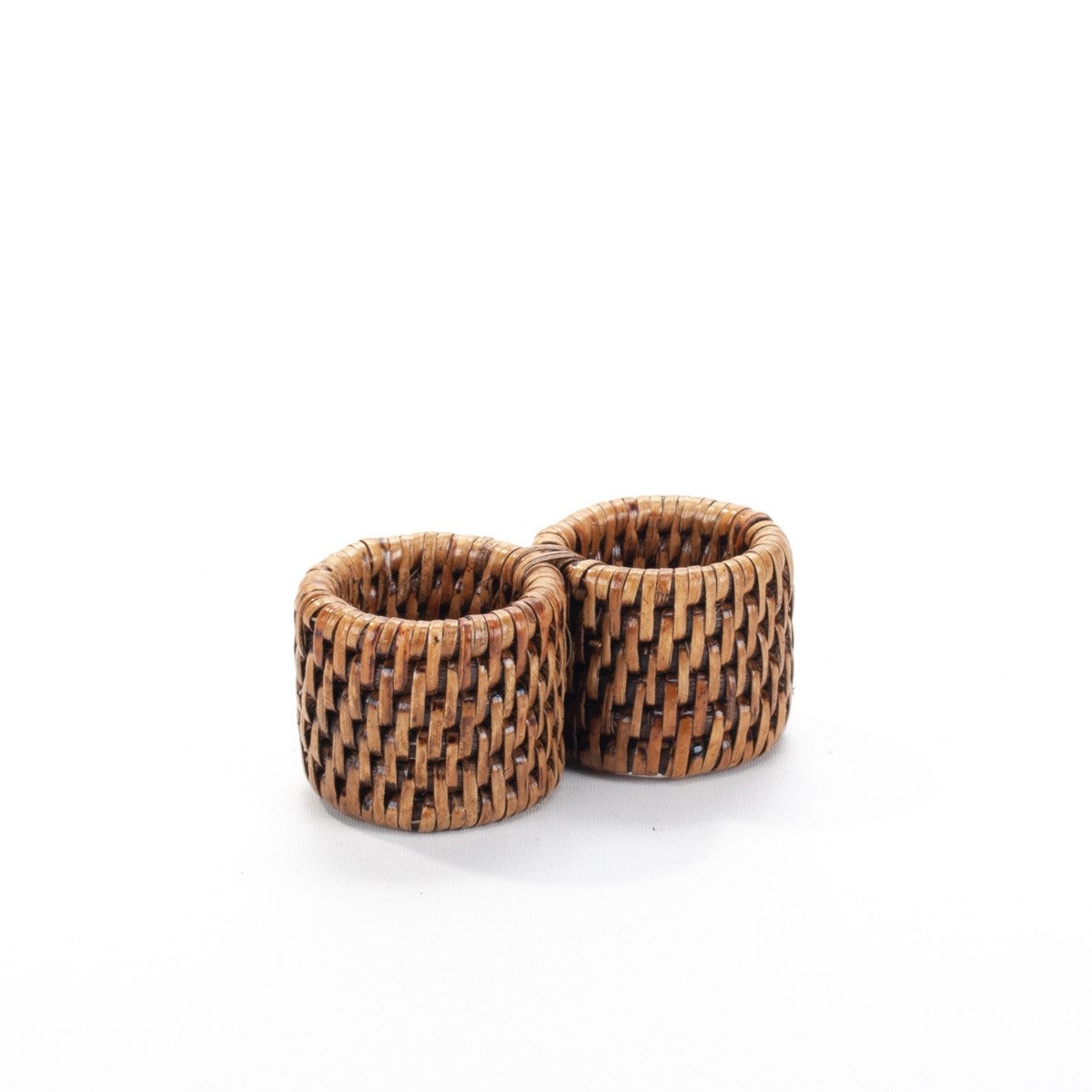 Boho Chic napkin ring set: natural rattan, handmade, 4*4.5 cm