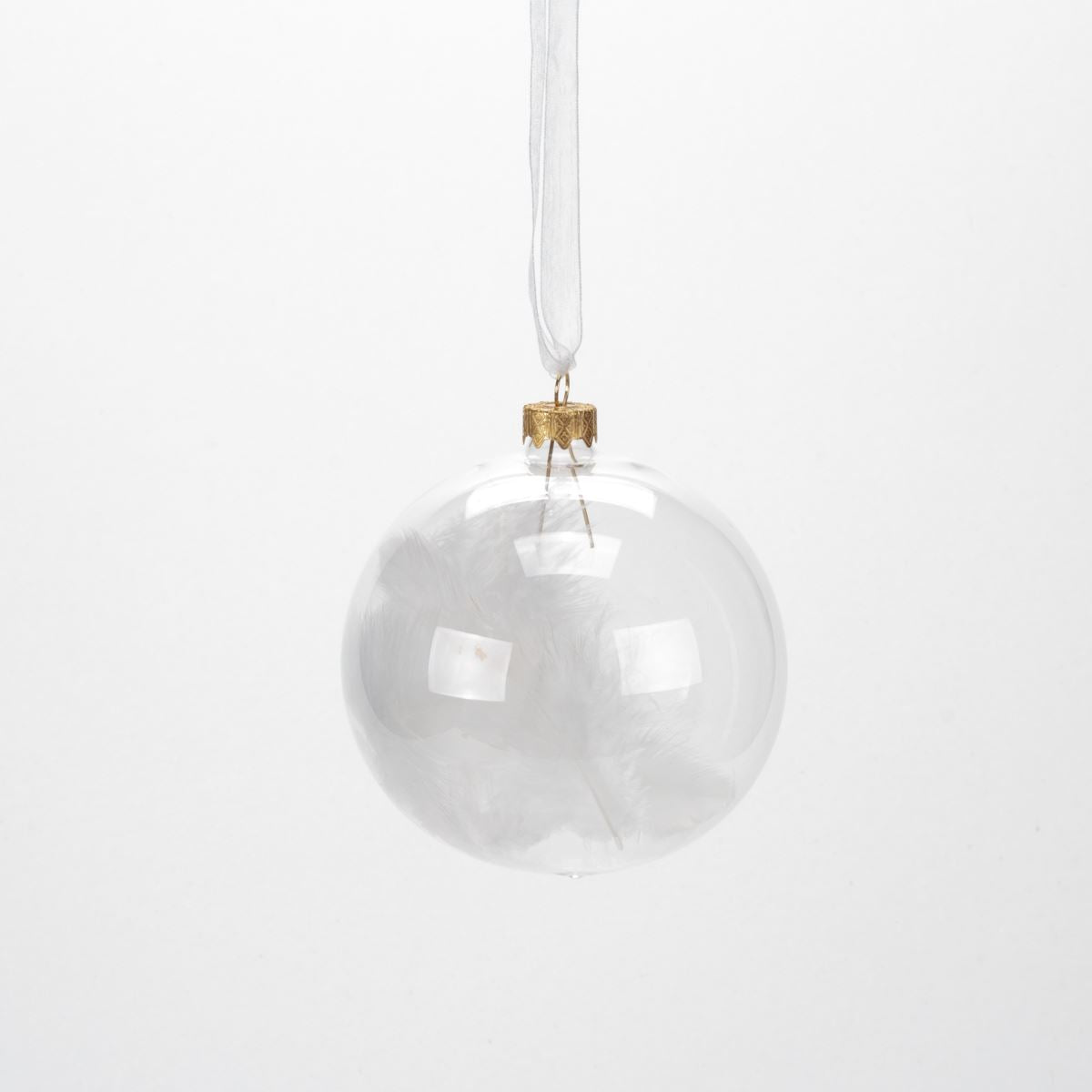 White transparent Christmas tree ornament ball