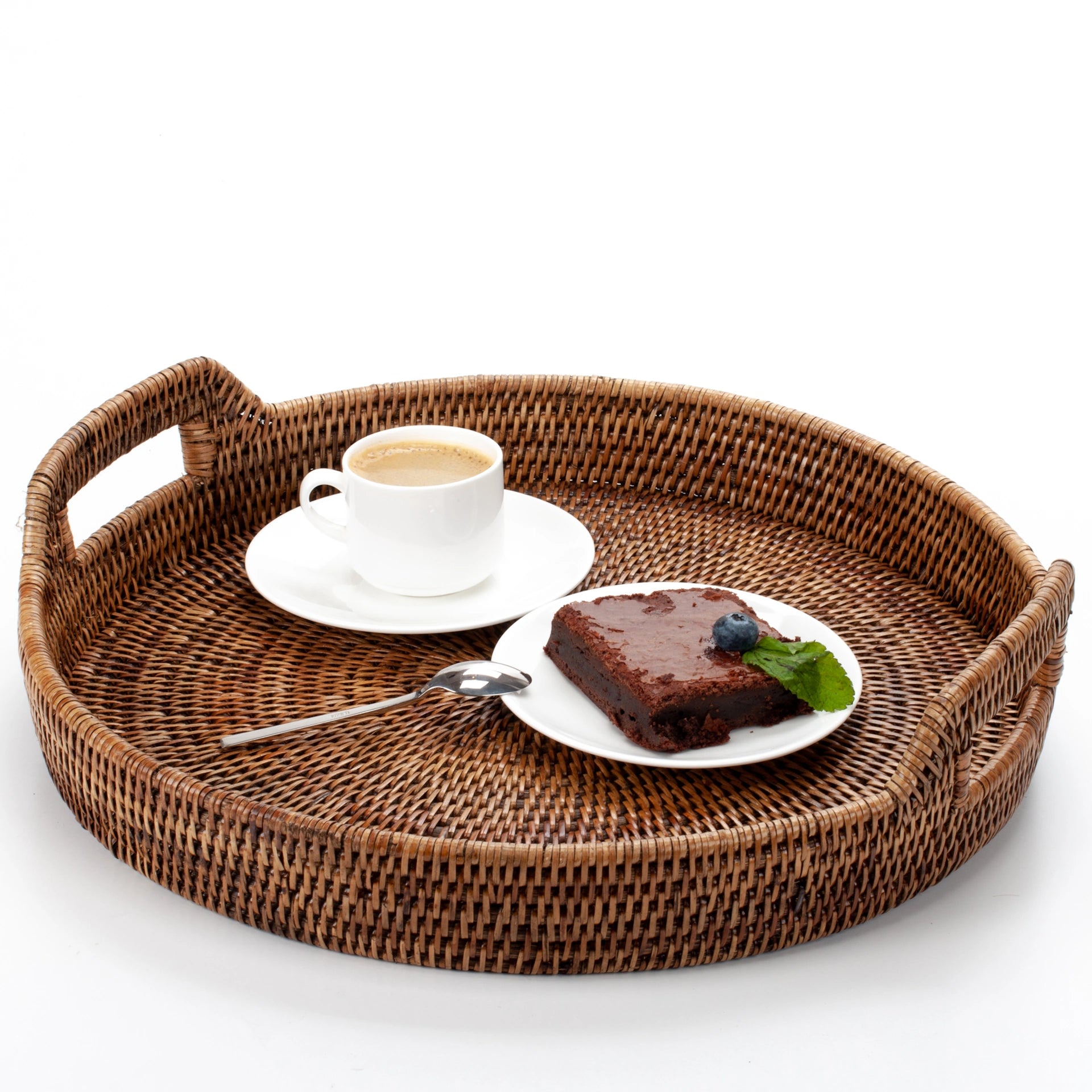 Vintage rattan breakfast tray