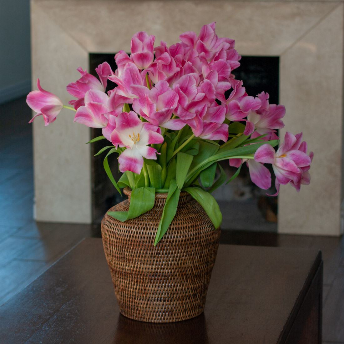 Natural rattan decorative plant pot