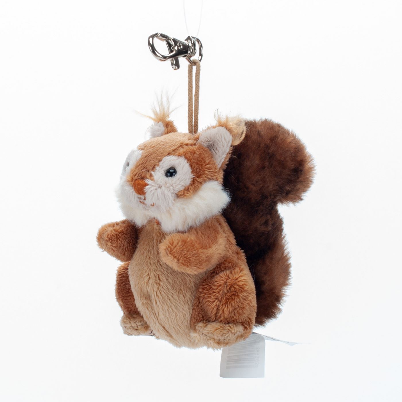 Plush Squirrel Keychain – Soft Fluffy Forest Friend, 12 cm Size