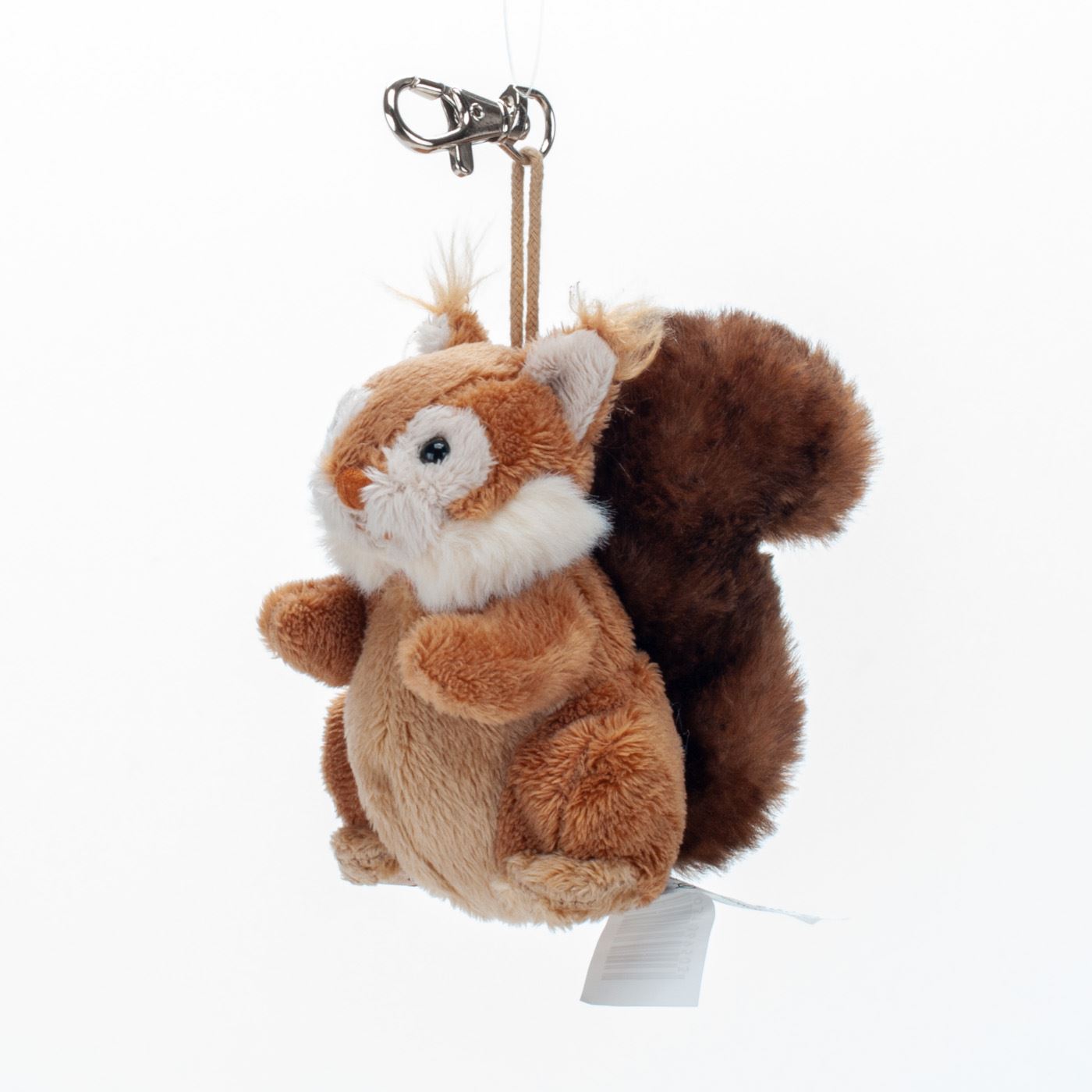 Plush Squirrel Keychain – Soft Fluffy Forest Friend, 12 cm Size